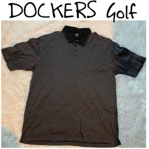 Dockers men golf polo shirt black large gray
